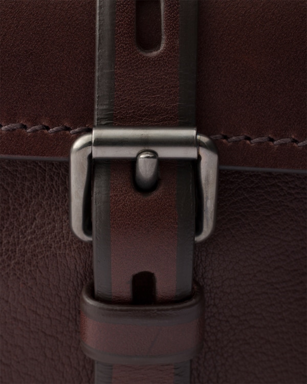 Prada Route 中号皮革手提包 - 可可棕 Prada Route 中号皮革手提包 - 可可棕