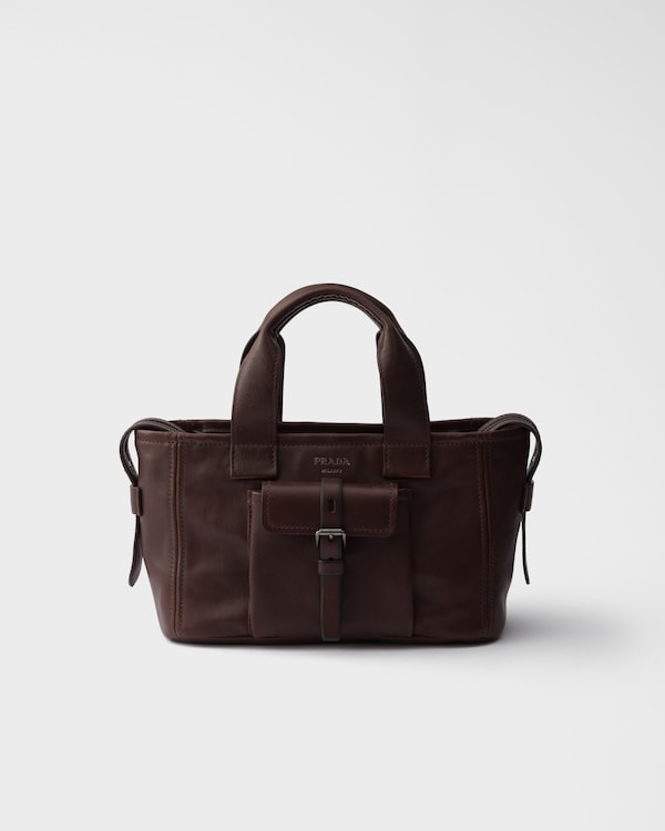 Prada Route 中号皮革手提包 - 可可棕 Prada Route 中号皮革手提包 - 可可棕