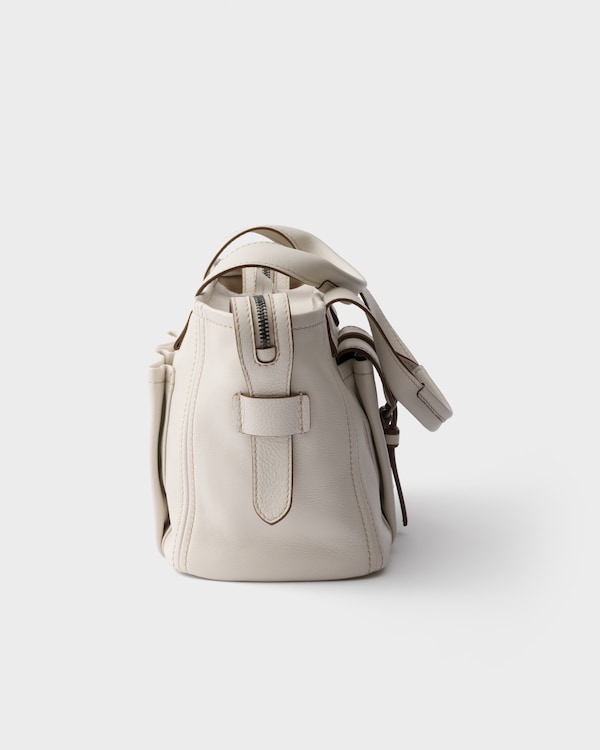 Prada Route medium leather tote bag - Chalk White Prada Route medium leather tote bag - Chalk White