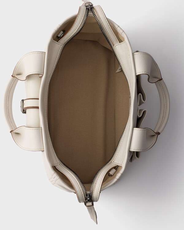 Prada Route medium leather tote bag - Chalk White Prada Route medium leather tote bag - Chalk White