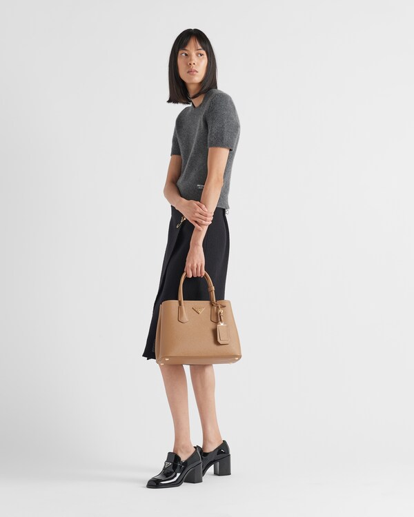 Prada Double medium Saffiano leather bag - Caramel Prada Double medium Saffiano leather bag - Caramel
