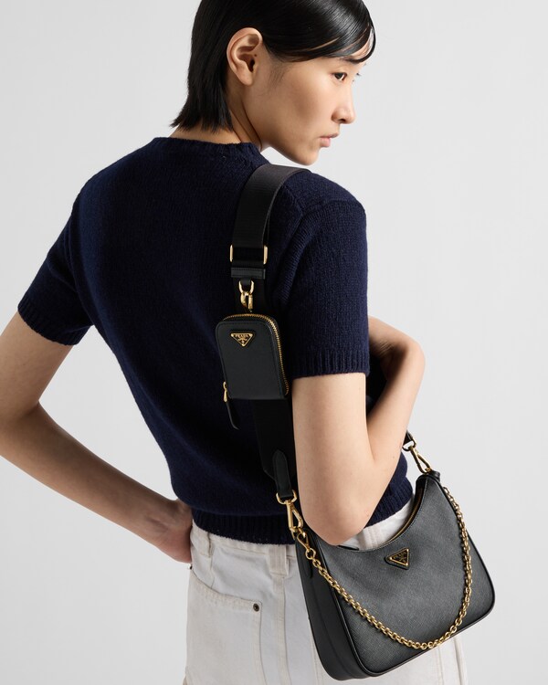 Prada Re-Edition 2005 Saffiano 三合一手袋 - 黑色 Prada Re-Edition 2005 Saffiano 三合一手袋 - 黑色