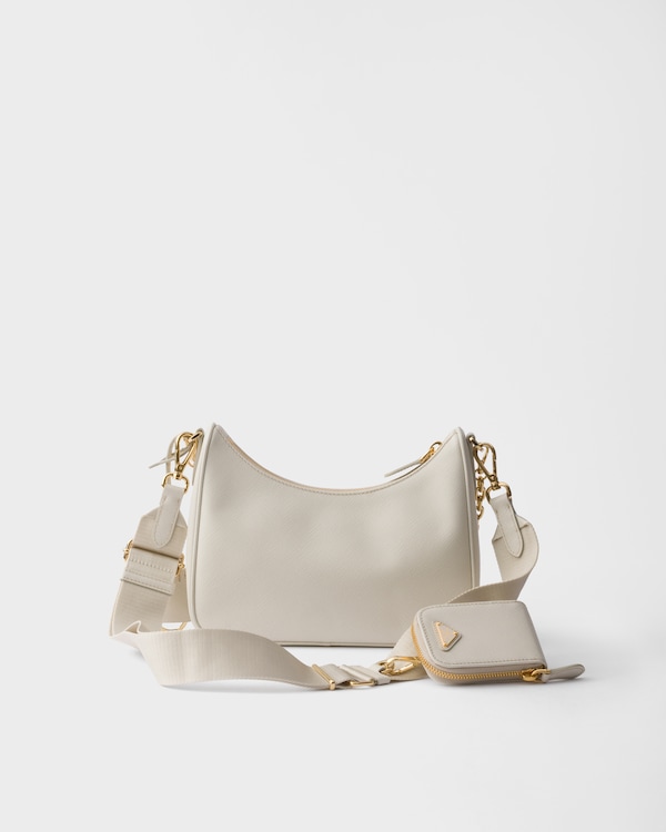 Prada Re-Edition 2005 Saffiano皮革手袋 - 粉笔白 Prada Re-Edition 2005 Saffiano皮革手袋 - 粉笔白