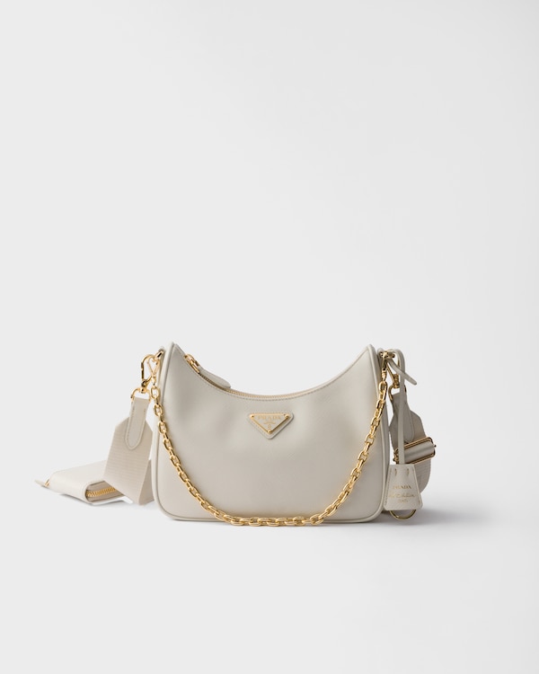 Prada Re-Edition 2005 Saffiano皮革手袋 - 粉笔白 Prada Re-Edition 2005 Saffiano皮革手袋 - 粉笔白