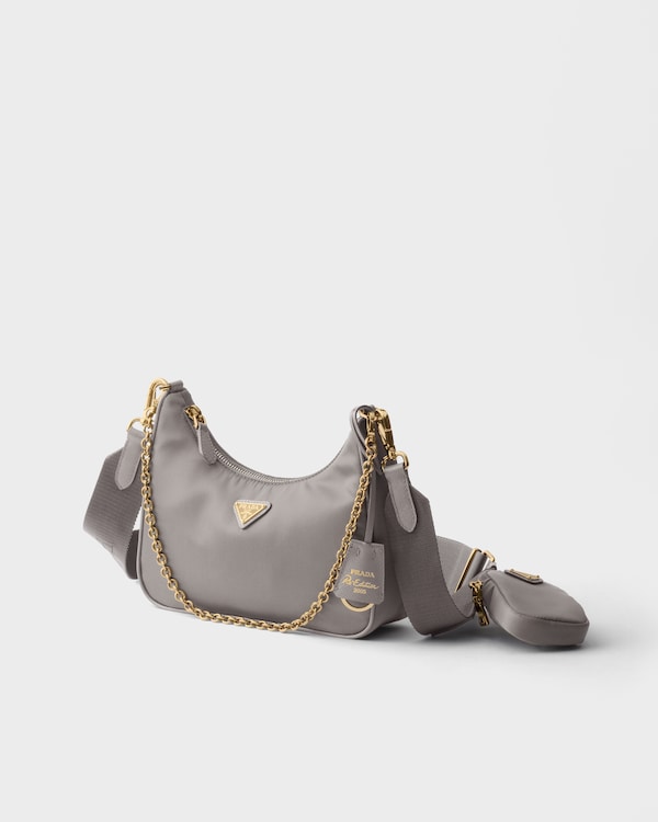 Prada Re-Edition 2005 Re-Nylon手袋 - 云灰色 Prada Re-Edition 2005 Re-Nylon手袋 - 云灰色