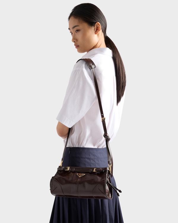 Prada Bonnie小号皮革单肩包 - 深棕色 Prada Bonnie小号皮革单肩包 - 深棕色