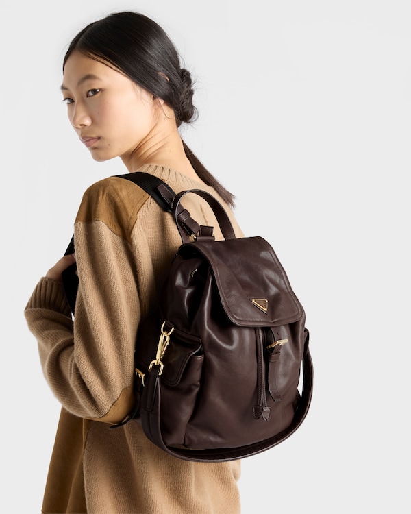 Prada Explore 中号软羊革双肩背包 - 赭褐色 Prada Explore 中号软羊革双肩背包 - 赭褐色