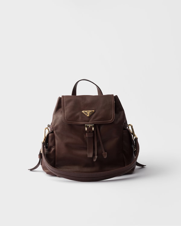 Prada Explore 中号软羊革双肩背包 - 赭褐色 Prada Explore 中号软羊革双肩背包 - 赭褐色