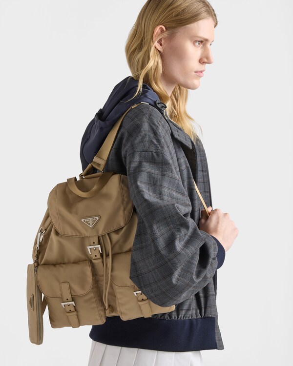 Medium Re-Nylon Backpack - Camel Brown Medium Re-Nylon Backpack - Camel Brown