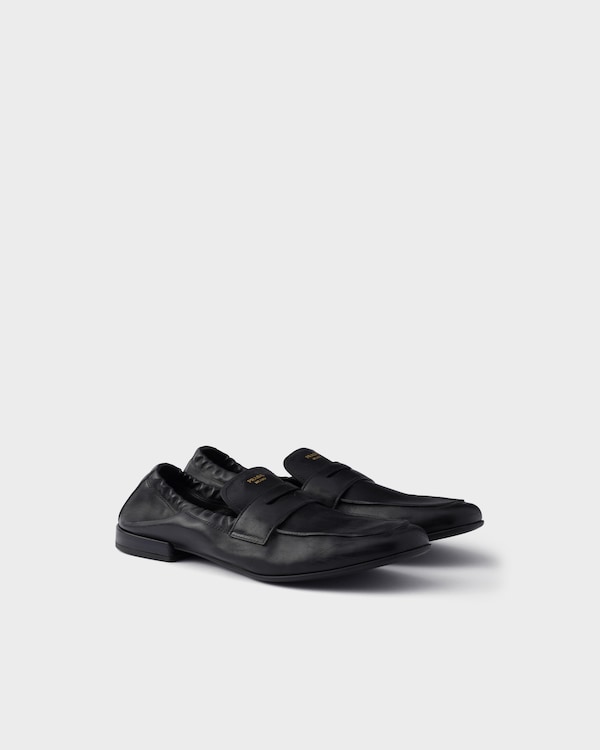 Shuffle antiqued leather loafers - Black Shuffle antiqued leather loafers - Black