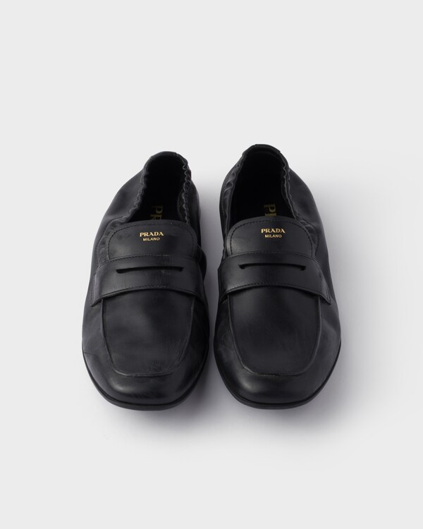 Shuffle antiqued leather loafers - Black Shuffle antiqued leather loafers - Black