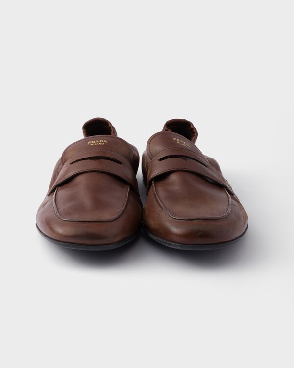 Shuffle antiqued leather loafers - Cognac Shuffle antiqued leather loafers - Cognac