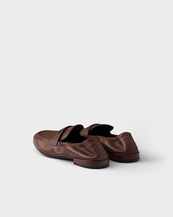 Shuffle antiqued leather loafers - Cognac Shuffle antiqued leather loafers - Cognac