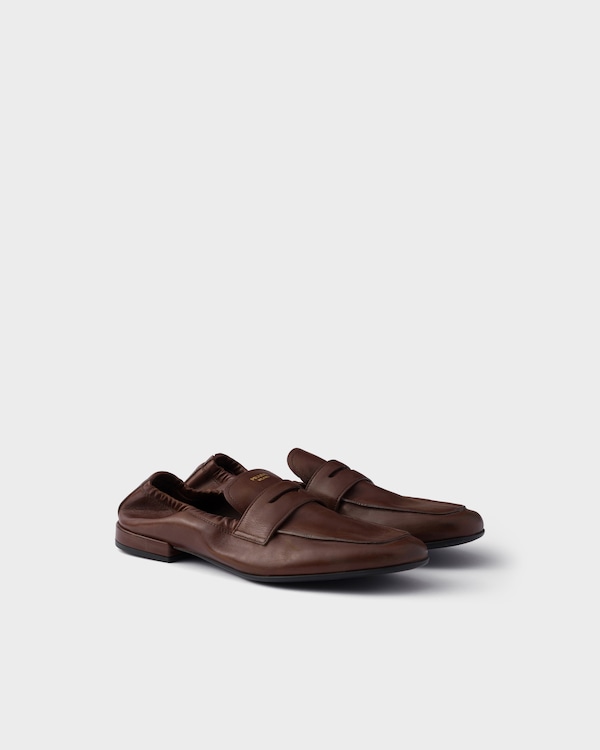Shuffle antiqued leather loafers - Cognac Shuffle antiqued leather loafers - Cognac
