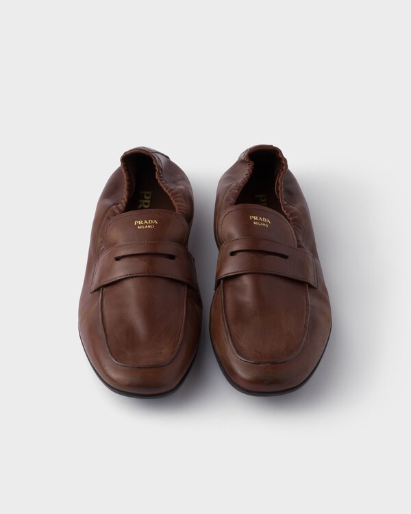 Shuffle antiqued leather loafers - Cognac Shuffle antiqued leather loafers - Cognac