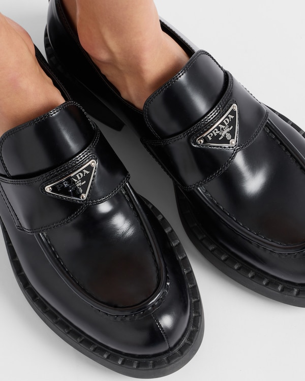 Chocolate brushed leather loafers - Black Chocolate brushed leather loafers - Black