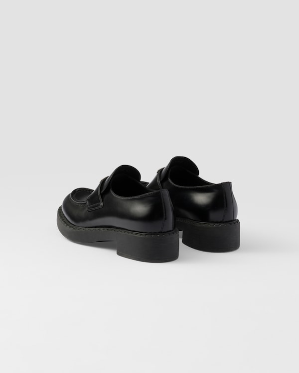 Chocolate brushed leather loafers - Black Chocolate brushed leather loafers - Black