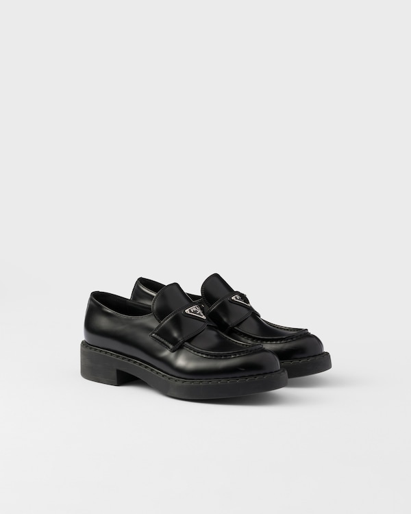 Chocolate brushed leather loafers - Black Chocolate brushed leather loafers - Black