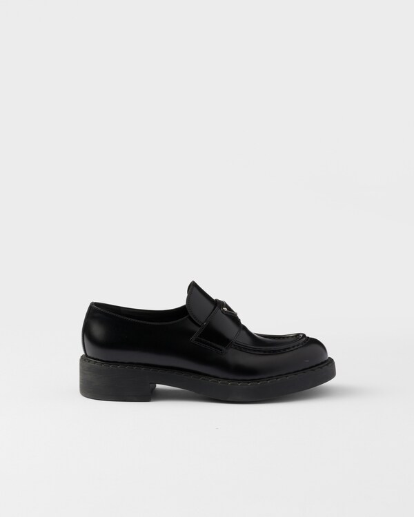 Chocolate brushed leather loafers - Black Chocolate brushed leather loafers - Black