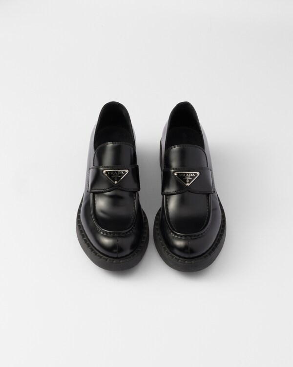 Chocolate brushed leather loafers - Black Chocolate brushed leather loafers - Black