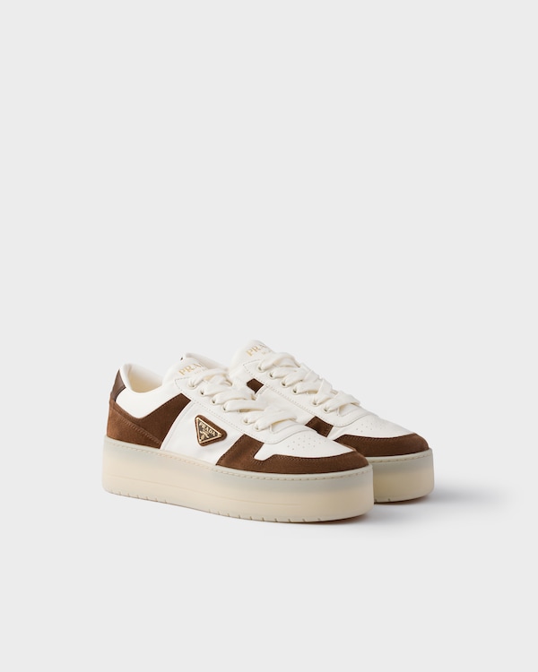 Downtown Bold nappa leather and suede sneakers - Cocoa Brown Downtown Bold nappa leather and suede sneakers - Cocoa Brown