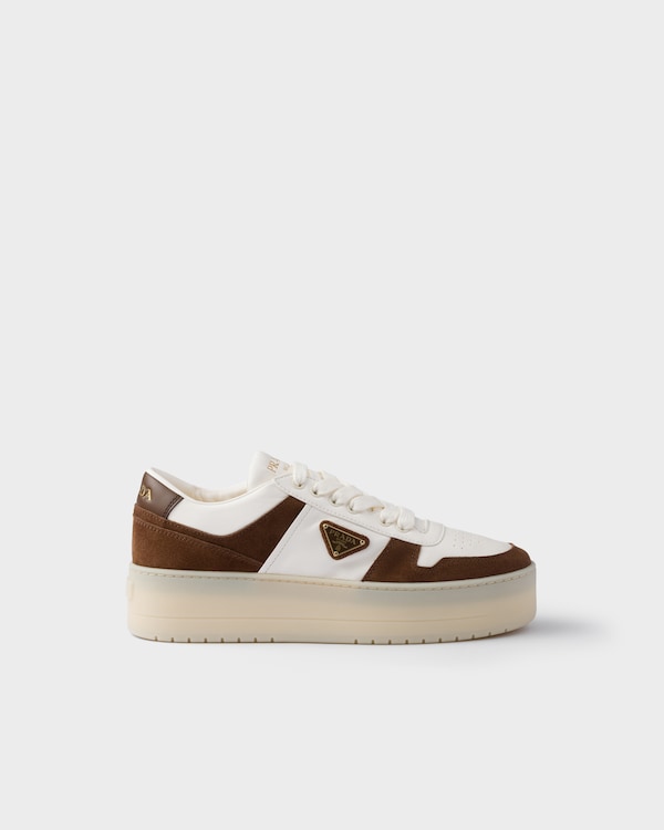 Downtown Bold nappa leather and suede sneakers - Cocoa Brown Downtown Bold nappa leather and suede sneakers - Cocoa Brown