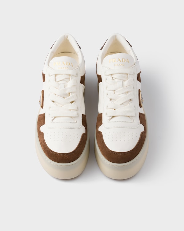 Downtown Bold nappa leather and suede sneakers - Cocoa Brown Downtown Bold nappa leather and suede sneakers - Cocoa Brown