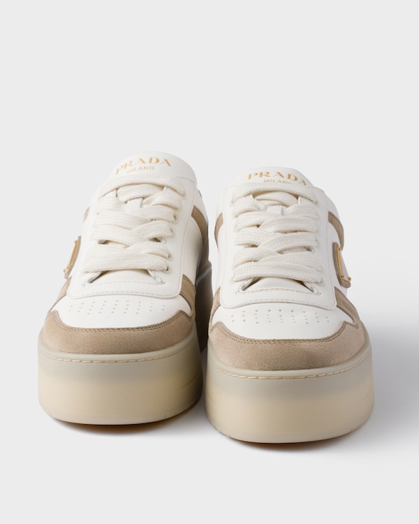 Downtown Bold nappa leather and suede sneakers - Desert Beige Downtown Bold nappa leather and suede sneakers - Desert Beige