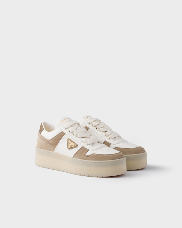Downtown Bold nappa leather and suede sneakers - Desert Beige Downtown Bold nappa leather and suede sneakers - Desert Beige