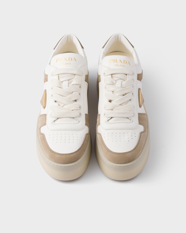 Downtown Bold nappa leather and suede sneakers - Desert Beige Downtown Bold nappa leather and suede sneakers - Desert Beige