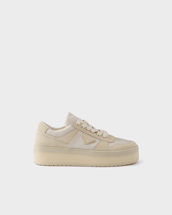 Downtown Bold Re-Nylon and suede sneakers - Ivory Downtown Bold Re-Nylon and suede sneakers - Ivory