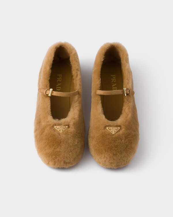 Shearling ballerinas - Caramel Shearling ballerinas - Caramel