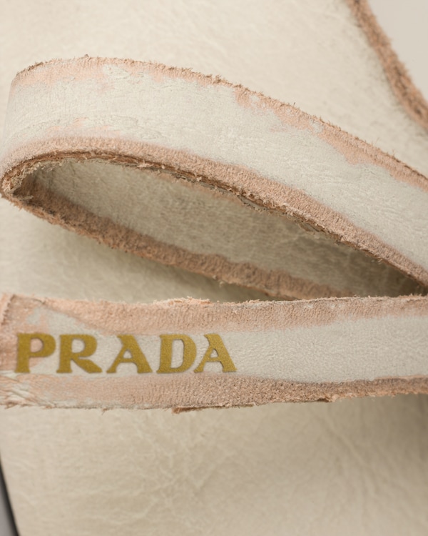 Antiqued leather ballerinas - Chalk White Antiqued leather ballerinas - Chalk White