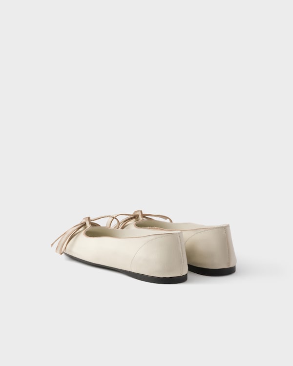 Antiqued leather ballerinas - Chalk White Antiqued leather ballerinas - Chalk White