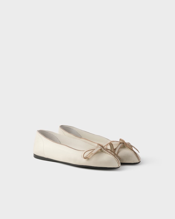 Antiqued leather ballerinas - Chalk White Antiqued leather ballerinas - Chalk White
