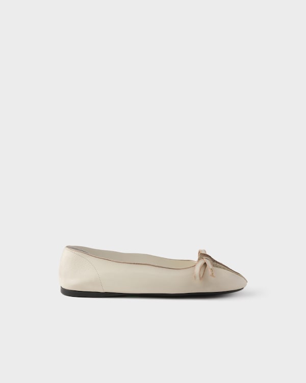 Antiqued leather ballerinas - Chalk White Antiqued leather ballerinas - Chalk White