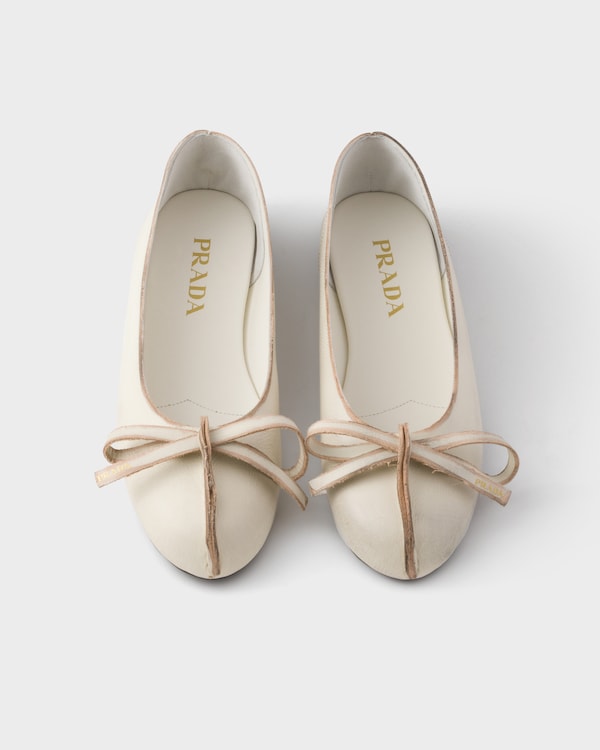 Antiqued leather ballerinas - Chalk White Antiqued leather ballerinas - Chalk White