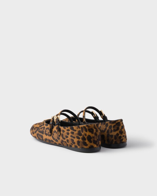 Printed leather ballerinas - Honey Printed leather ballerinas - Honey