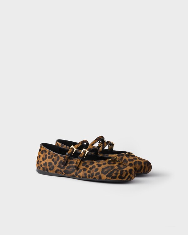 Printed leather ballerinas - Honey Printed leather ballerinas - Honey
