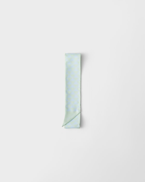Printed silk tie - Aqua/Crystal Printed silk tie - Aqua/Crystal
