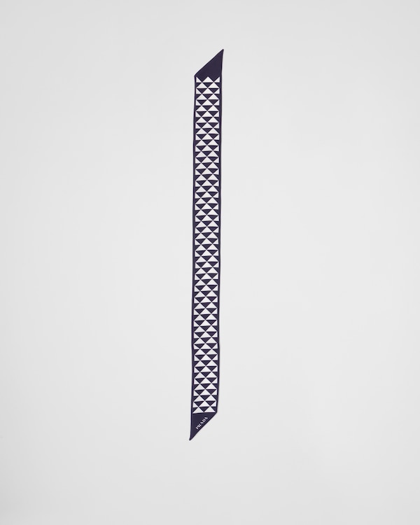 Printed silk tie - Navy Printed silk tie - Navy