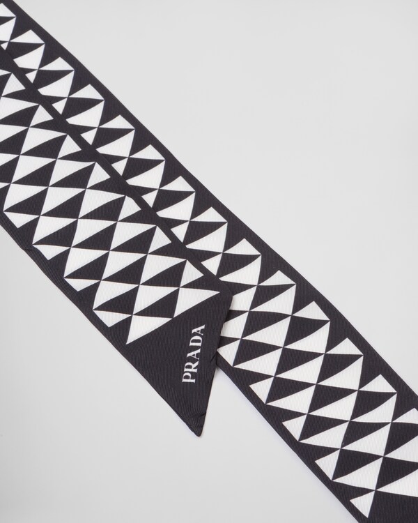 Printed silk tie - Black/White Printed silk tie - Black/White