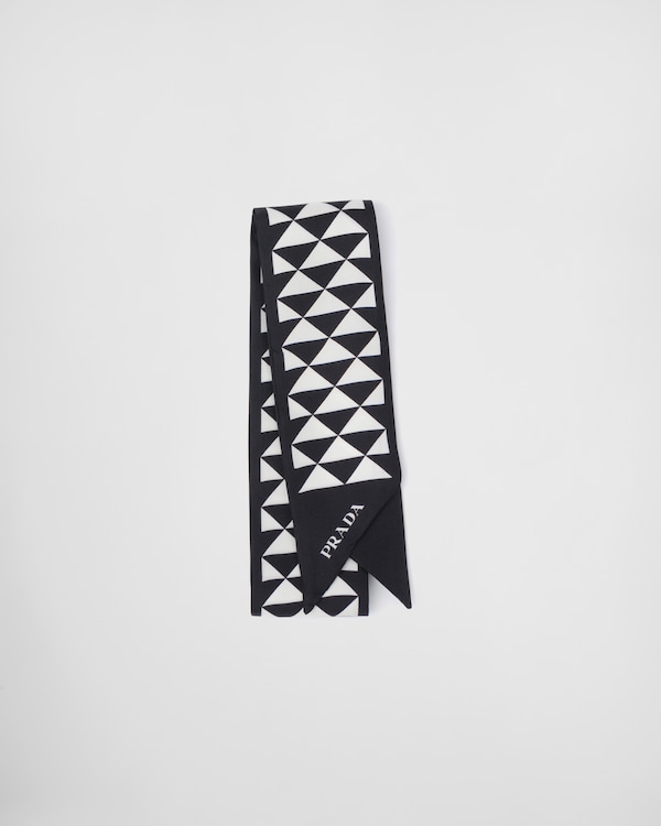 Printed silk tie - Black/White Printed silk tie - Black/White