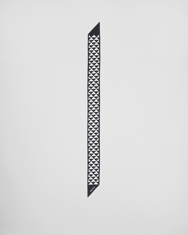 Printed silk tie - Black/White Printed silk tie - Black/White
