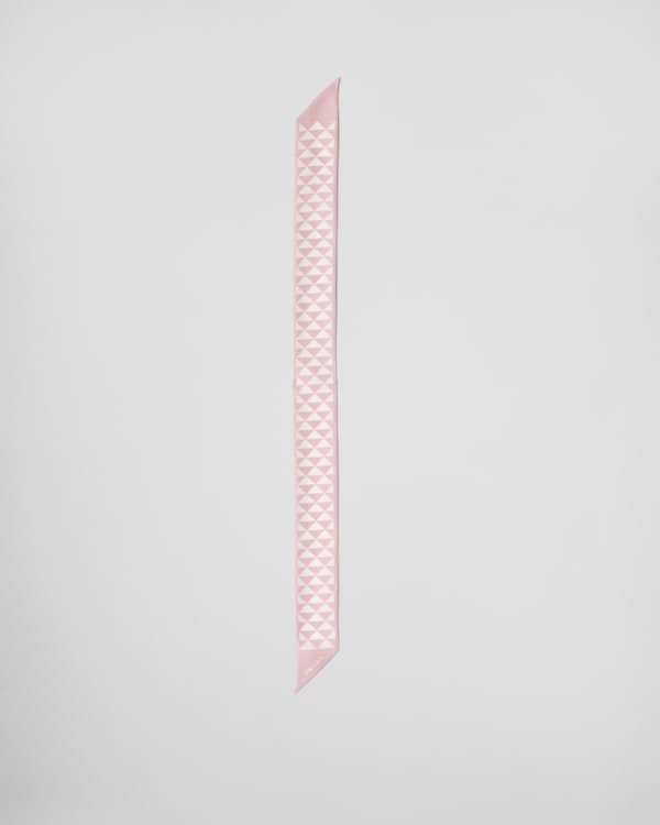 Printed silk tie - Alabaster White/White Printed silk tie - Alabaster White/White