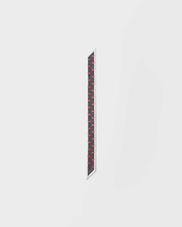 Printed silk twill skinny scarf - Black Printed silk twill skinny scarf - Black