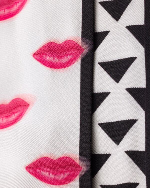 Printed silk twill skinny scarf - Black/White Printed silk twill skinny scarf - Black/White
