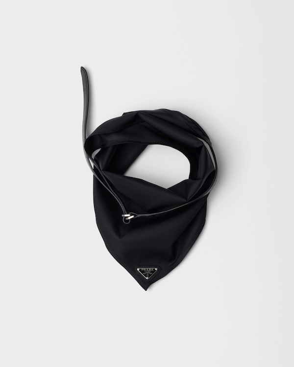 Re-Nylon and leather scarf - Black Re-Nylon and leather scarf - Black