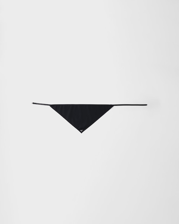 Re-Nylon and leather scarf - Black Re-Nylon and leather scarf - Black