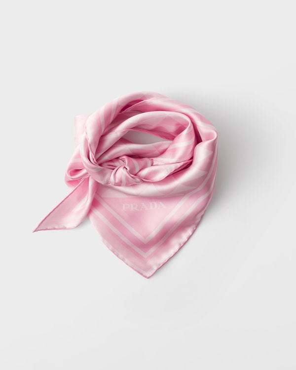 Printed silk scarf - Alabaster White/White Printed silk scarf - Alabaster White/White